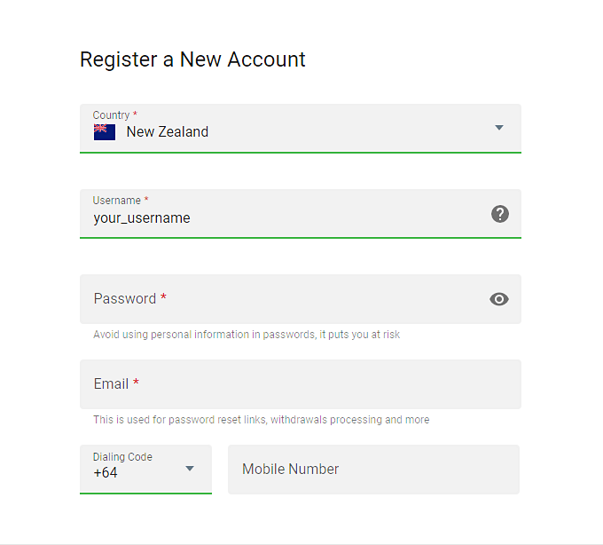 jackpot city registration step