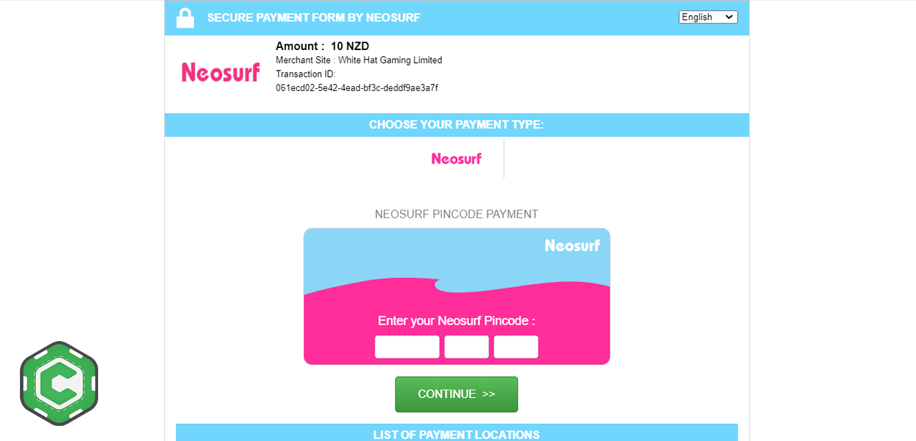 neosurf deposit step